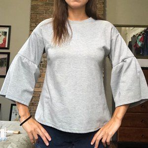 HADOUYI Bell Sleeved Top